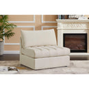  Manufacturer Color_Cream -- Jacob Cream Velvet Upholstered Modular Armless Chair IMAGE 2