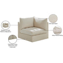  Manufacturer Color_Cream -- Jacob Cream Velvet Upholstered Modular Corner Chair IMAGE 10