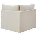  Manufacturer Color_Cream -- Jacob Cream Velvet Upholstered Modular Corner Chair IMAGE 3