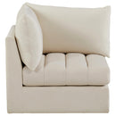  Manufacturer Color_Cream -- Jacob Cream Velvet Upholstered Modular Corner Chair IMAGE 5