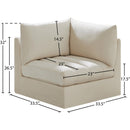  Manufacturer Color_Cream -- Jacob Cream Velvet Upholstered Modular Corner Chair IMAGE 9