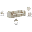  Manufacturer Color_Cream -- Jacob 103" Cream Velvet Upholstered 3 pc Modular Sofa IMAGE 11
