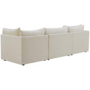  Manufacturer Color_Cream -- Jacob 103" Cream Velvet Upholstered 3 pc Modular Sofa IMAGE 3