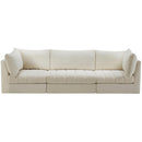  Manufacturer Color_Cream -- Jacob 103" Cream Velvet Upholstered 3 pc Modular Sofa IMAGE 4