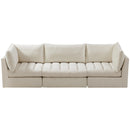  Manufacturer Color_Cream -- Jacob 103" Cream Velvet Upholstered 3 pc Modular Sofa IMAGE 5