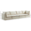  Manufacturer Color_Cream -- Jacob 140" Cream Velvet Upholstered 4 pc Modular Sofa IMAGE 10