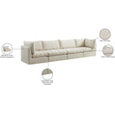  Manufacturer Color_Cream -- Jacob 140" Cream Velvet Upholstered 4 pc Modular Sofa IMAGE 11