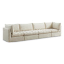  Manufacturer Color_Cream -- Jacob 140" Cream Velvet Upholstered 4 pc Modular Sofa IMAGE 1