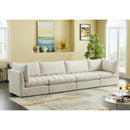 Manufacturer Color_Cream -- Jacob 140" Cream Velvet Upholstered 4 pc Modular Sofa IMAGE 2