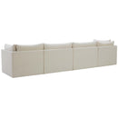  Manufacturer Color_Cream -- Jacob 140" Cream Velvet Upholstered 4 pc Modular Sofa IMAGE 3