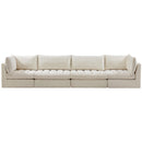  Manufacturer Color_Cream -- Jacob 140" Cream Velvet Upholstered 4 pc Modular Sofa IMAGE 4