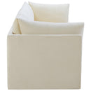  Manufacturer Color_Cream -- Jacob 140" Cream Velvet Upholstered 4 pc Modular Sofa IMAGE 6