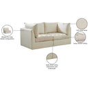  Manufacturer Color_Cream -- Jacob 66" Cream Velvet Upholstered 2 pc Modular Loveseat IMAGE 11