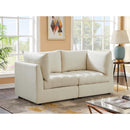  Manufacturer Color_Cream -- Jacob 66" Cream Velvet Upholstered 2 pc Modular Loveseat IMAGE 2