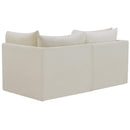  Manufacturer Color_Cream -- Jacob 66" Cream Velvet Upholstered 2 pc Modular Loveseat IMAGE 3