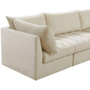  Manufacturer Color_Cream -- Jacob 66" Cream Velvet Upholstered 2 pc Modular Loveseat IMAGE 9