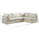  Manufacturer Color_Cream -- Jacob 103" Cream Velvet Upholstered 4 pc Modular Sectional IMAGE 14