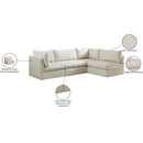  Manufacturer Color_Cream -- Jacob 103" Cream Velvet Upholstered 4 pc Modular Sectional IMAGE 15