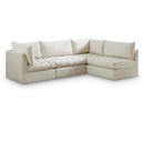  Manufacturer Color_Cream -- Jacob 103" Cream Velvet Upholstered 4 pc Modular Sectional IMAGE 1