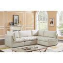  Manufacturer Color_Cream -- Jacob 103" Cream Velvet Upholstered 4 pc Modular Sectional IMAGE 3