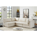  Manufacturer Color_Cream -- Jacob 103" Cream Velvet Upholstered 4 pc Modular Sectional IMAGE 4