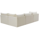  Manufacturer Color_Cream -- Jacob 103" Cream Velvet Upholstered 4 pc Modular Sectional IMAGE 5