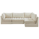  Manufacturer Color_Cream -- Jacob 103" Cream Velvet Upholstered 4 pc Modular Sectional IMAGE 6