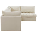  Manufacturer Color_Cream -- Jacob 103" Cream Velvet Upholstered 4 pc Modular Sectional IMAGE 7