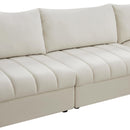  Manufacturer Color_Cream -- Jacob 140" Cream Velvet Upholstered 5 pc Modular Sectional IMAGE 13
