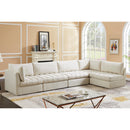  Manufacturer Color_Cream -- Jacob 140" Cream Velvet Upholstered 5 pc Modular Sectional IMAGE 3
