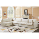  Manufacturer Color_Cream -- Jacob 140" Cream Velvet Upholstered 5 pc Modular Sectional IMAGE 4