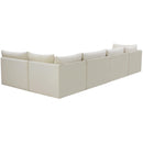 Manufacturer Color_Cream -- Jacob 140" Cream Velvet Upholstered 5 pc Modular Sectional IMAGE 5