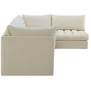  Manufacturer Color_Cream -- Jacob 140" Cream Velvet Upholstered 5 pc Modular Sectional IMAGE 7