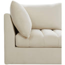  Manufacturer Color_Cream -- Jacob 140" Cream Velvet Upholstered 5 pc Modular Sectional IMAGE 8
