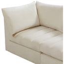  Manufacturer Color_Cream -- Jacob 140" Cream Velvet Upholstered 5 pc Modular Sectional IMAGE 9