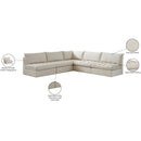  Manufacturer Color_Cream -- Jacob 107" Cream Velvet Upholstered 5 pc Modular Sectional IMAGE 11