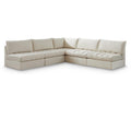  Manufacturer Color_Cream -- Jacob 107" Cream Velvet Upholstered 5 pc Modular Sectional IMAGE 1