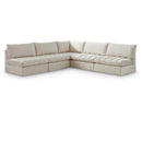  Manufacturer Color_Cream -- Jacob 107" Cream Velvet Upholstered 5 pc Modular Sectional IMAGE 1