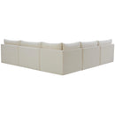  Manufacturer Color_Cream -- Jacob 107" Cream Velvet Upholstered 5 pc Modular Sectional IMAGE 3