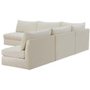  Manufacturer Color_Cream -- Jacob 107" Cream Velvet Upholstered 5 pc Modular Sectional IMAGE 4
