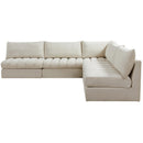  Manufacturer Color_Cream -- Jacob 107" Cream Velvet Upholstered 5 pc Modular Sectional IMAGE 6