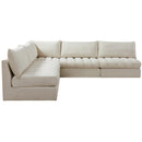  Manufacturer Color_Cream -- Jacob 107" Cream Velvet Upholstered 5 pc Modular Sectional IMAGE 7