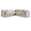  Manufacturer Color_Cream -- Jacob 103" Cream Velvet Upholstered 5 pc Modular Sectional IMAGE 1