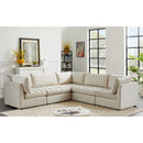  Manufacturer Color_Cream -- Jacob 103" Cream Velvet Upholstered 5 pc Modular Sectional IMAGE 2