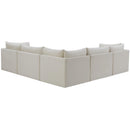  Manufacturer Color_Cream -- Jacob 103" Cream Velvet Upholstered 5 pc Modular Sectional IMAGE 3