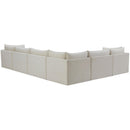  Manufacturer Color_Cream -- Jacob 140" Cream Velvet Upholstered 6 pc Modular Sectional IMAGE 5