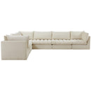  Manufacturer Color_Cream -- Jacob 140" Cream Velvet Upholstered 6 pc Modular Sectional IMAGE 7