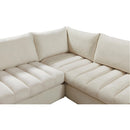  Manufacturer Color_Cream -- Jacob 140" Cream Velvet Upholstered 6 pc Modular Sectional IMAGE 3