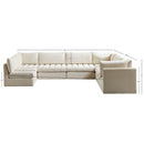  Manufacturer Color_Cream -- Jacob 140" Cream Velvet Upholstered 7 pc Modular Sectional IMAGE 11
