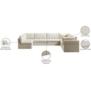  Manufacturer Color_Cream -- Jacob 140" Cream Velvet Upholstered 7 pc Modular Sectional IMAGE 12